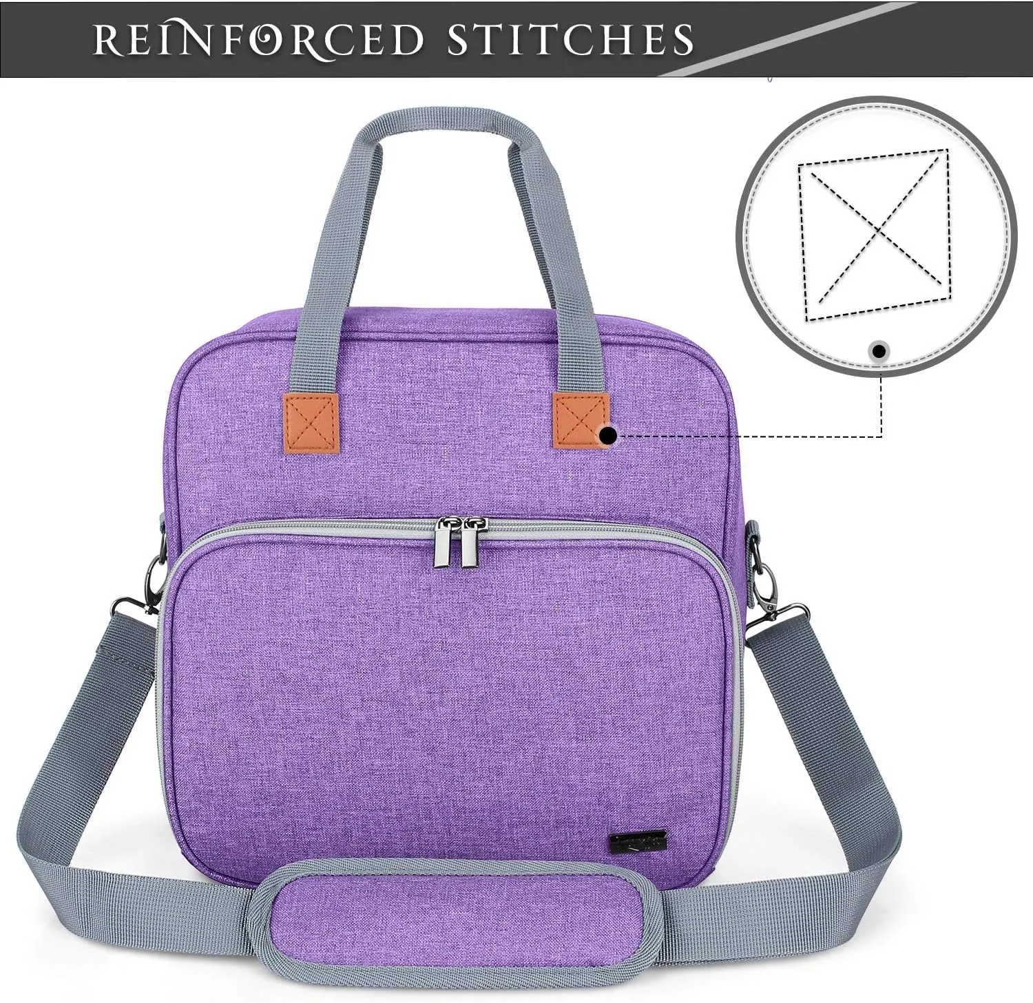 LUXJA Carrying Case Compatible with Cricut Easy Press (9 inches x 9 inches), Tote Bag Compatible with Cricut Easy Press and Supplies (Bag Only, Patent Design), Purple