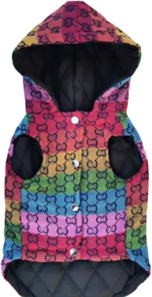 Luxury Designer Dog Padded Vest GG Pet Clothes Apparel Hoodie Pet Winter Hoodie Perfect for The Holidays (Medium)
