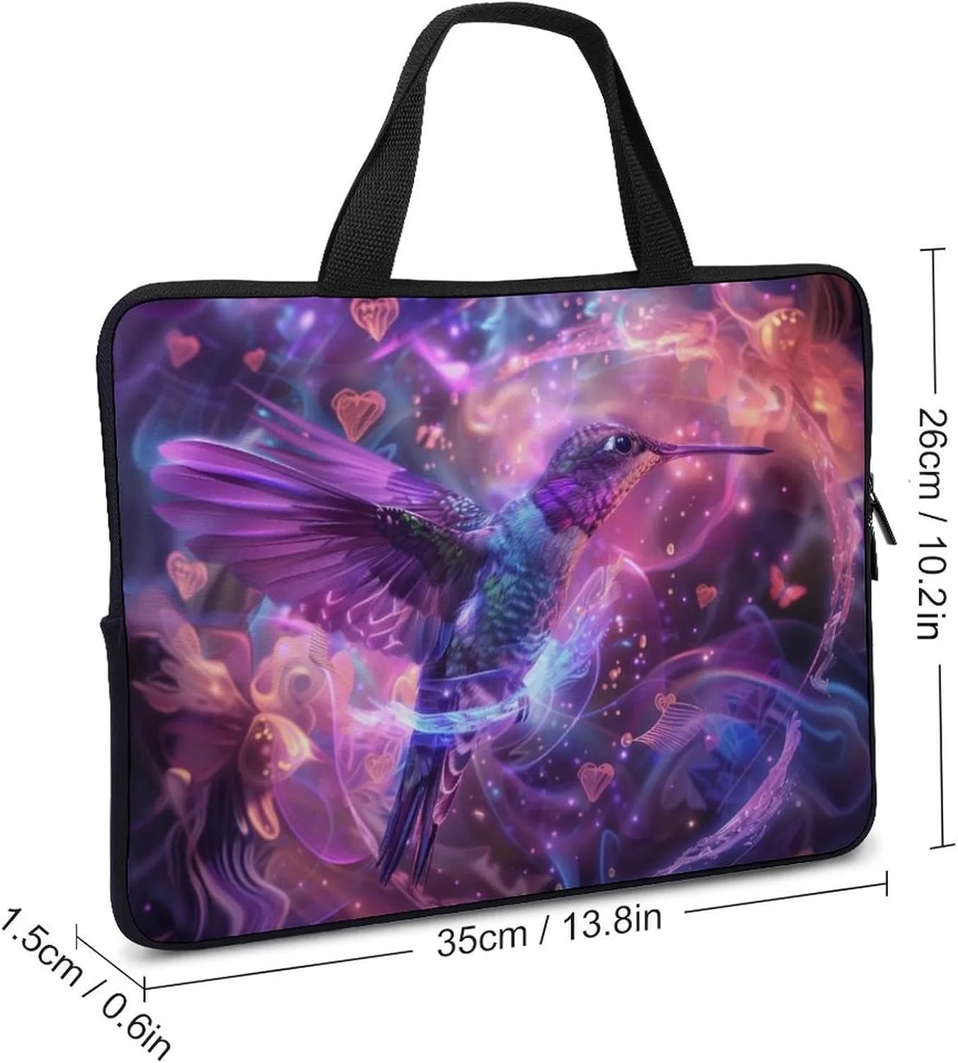 Magic Love Fog Hummingbird Laptop Bag Laptop Case Computer Messenger Bag with Adjustable Shoulder Strap