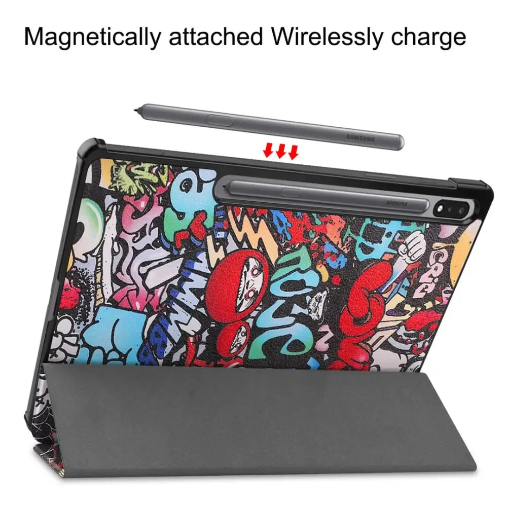 Magnetic Case for Samsung Galaxy Tab S7 Fe 12.4 T730 T733 T736 T7387 Plus 12.4 T970 T975 8 Plus 12.4 Sm-x800 Sm-x806