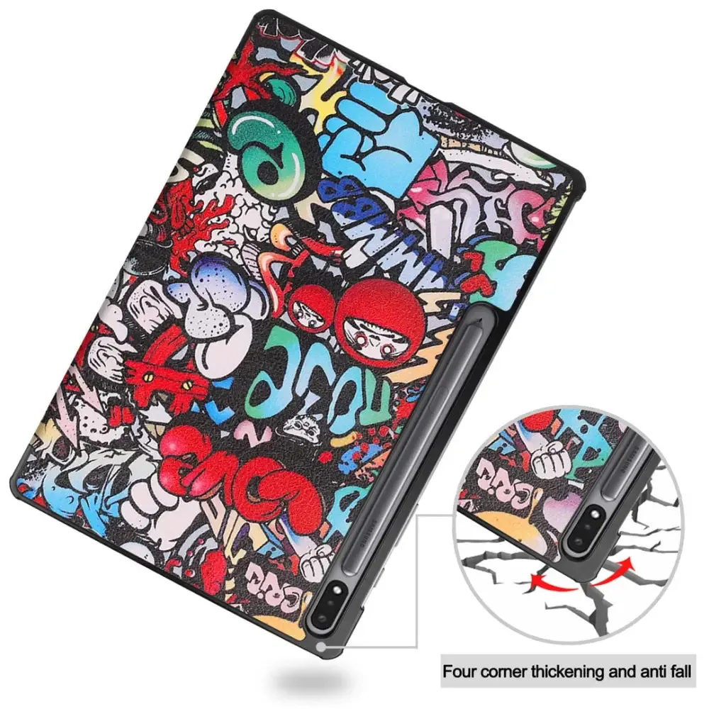 Magnetic Case for Samsung Galaxy Tab S7 Fe 12.4 T730 T733 T736 T7387 Plus 12.4 T970 T975 8 Plus 12.4 Sm-x800 Sm-x806