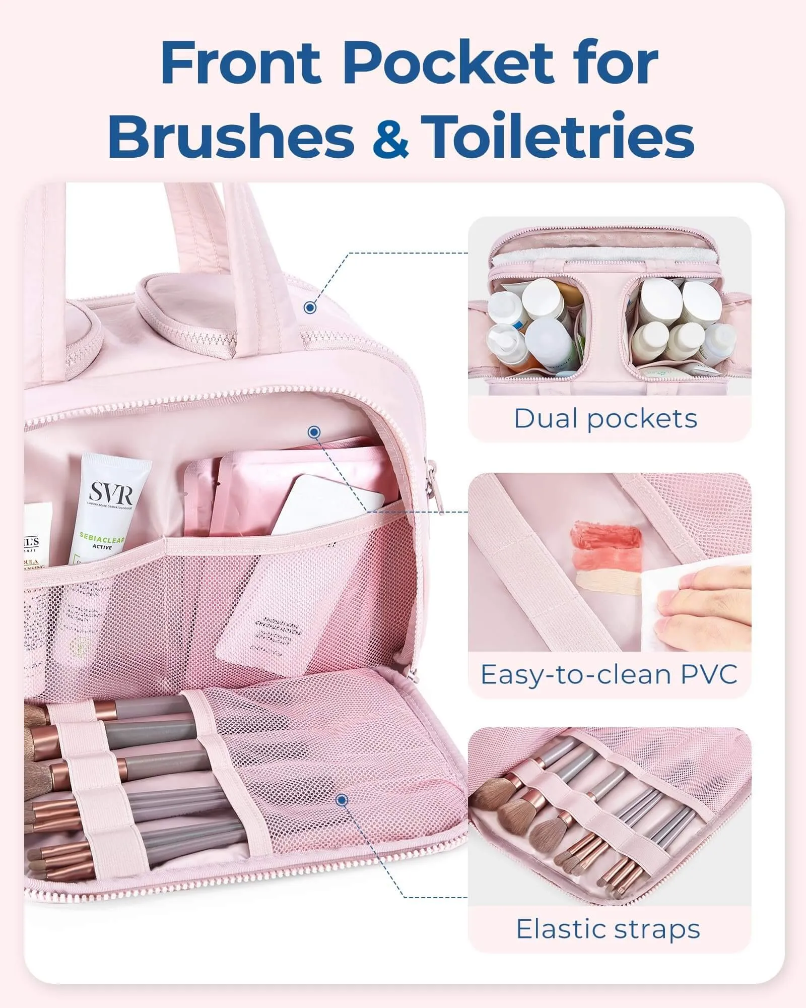 Makeup Large Capacity Storage Bag Lightweight Wide-open Cosmetic Bag for Women Make Up Organizer Bag Travel Essentials