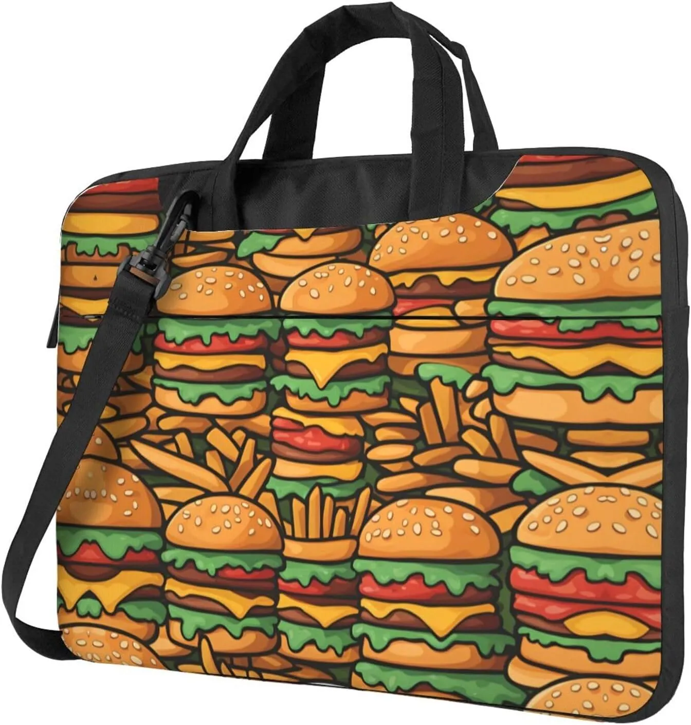many cute burgers Laptop Bag, Multifunctional Shoulder Messenger Bag, 14.96 Inch Long Computer Case, Briefcase Handbag Shoulder Bag