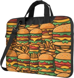 many cute burgers Laptop Bag, Multifunctional Shoulder Messenger Bag, 14.96 Inch Long Computer Case, Briefcase Handbag Shoulder Bag