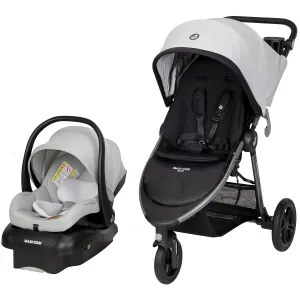 Maxi-Cosi Gia XP Luxe Travel System Stroller and Car Seat - 3-Wheel Maneuverability, All-Terrain Tires, Midnight Moon