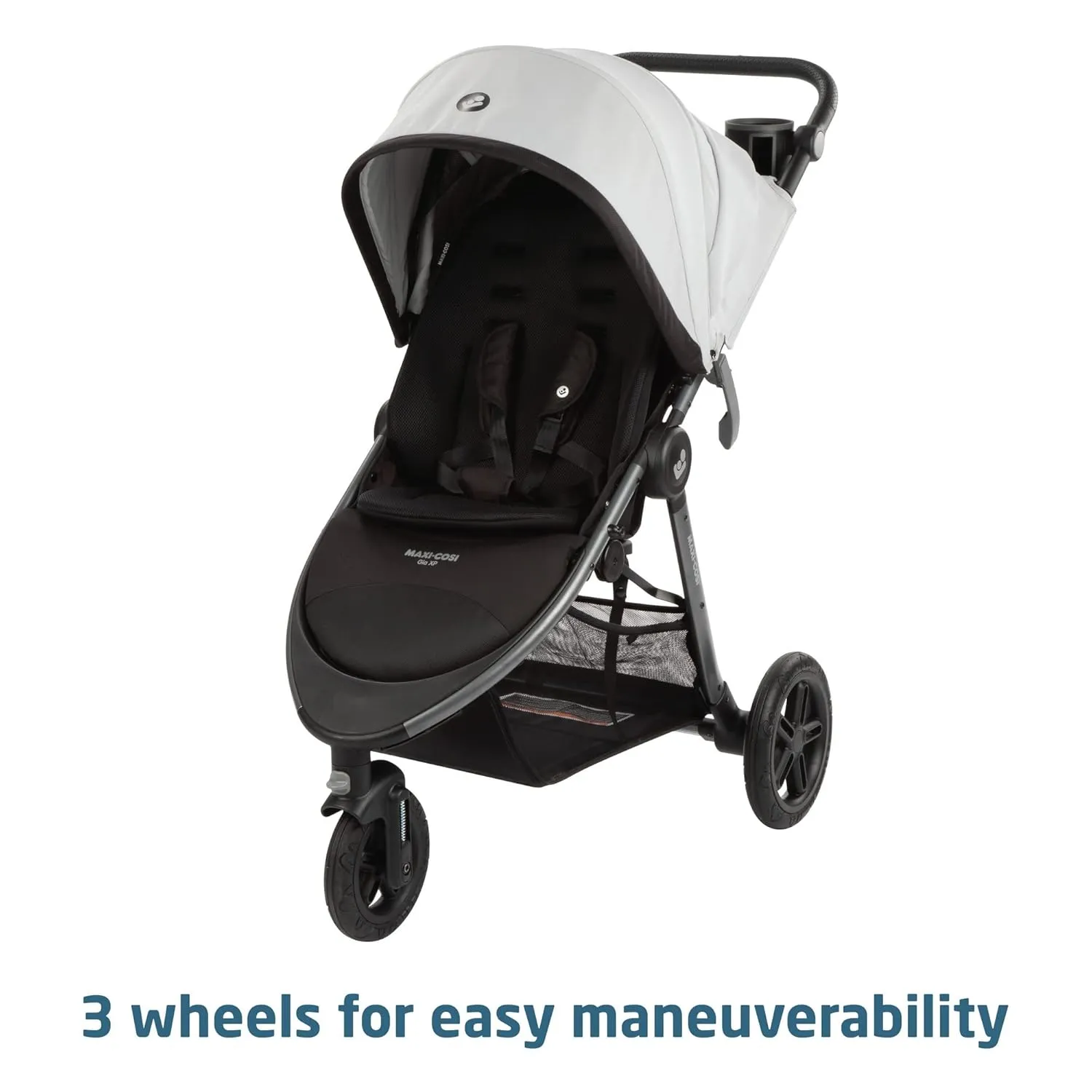 Maxi-Cosi Gia XP Luxe Travel System Stroller and Car Seat - 3-Wheel Maneuverability, All-Terrain Tires, Midnight Moon