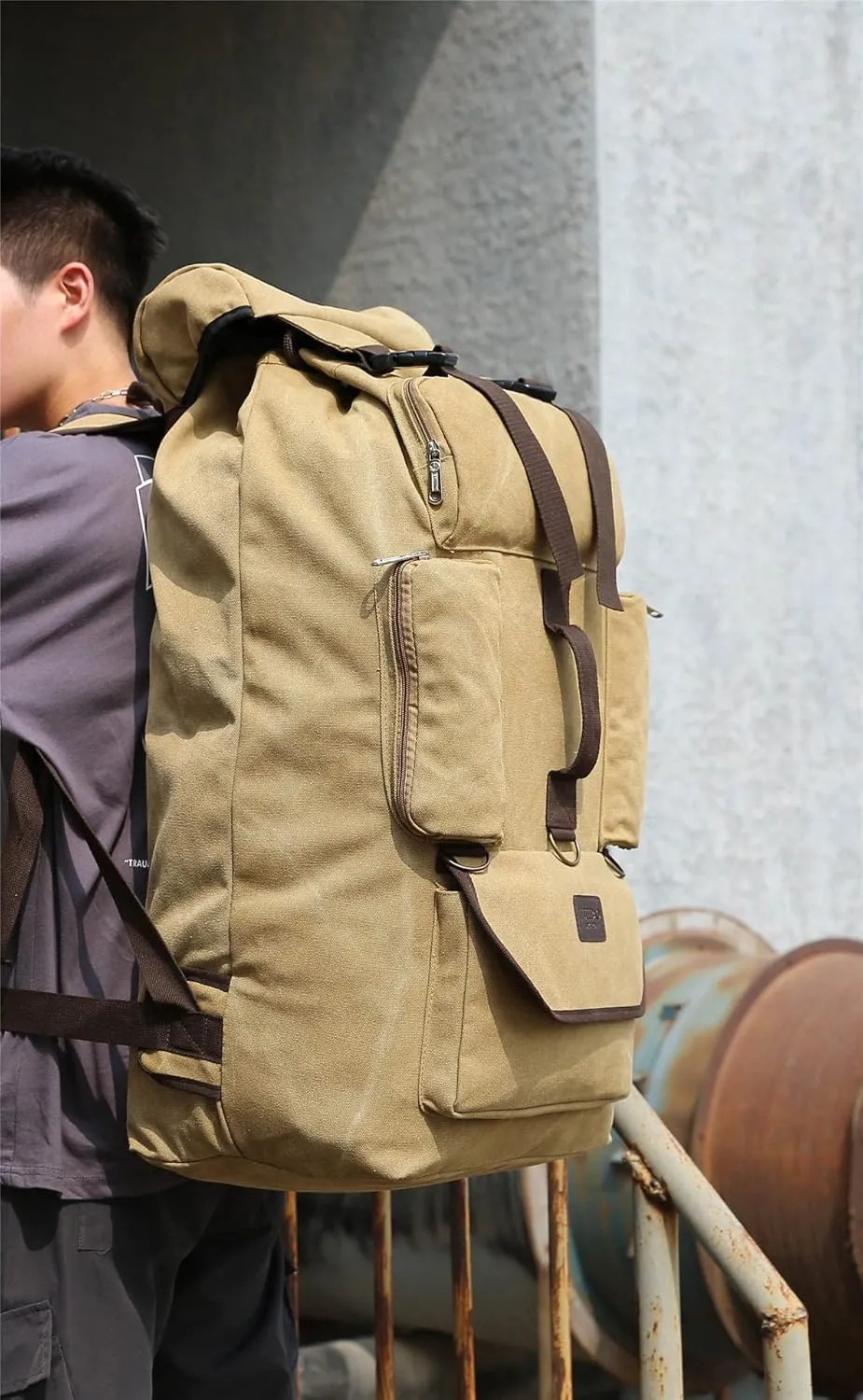 MaxxCloud Military Tactical Duffle Bag Army Rucksack Gym Bag Laptop Backpack Canvas Luggage Travel Bag