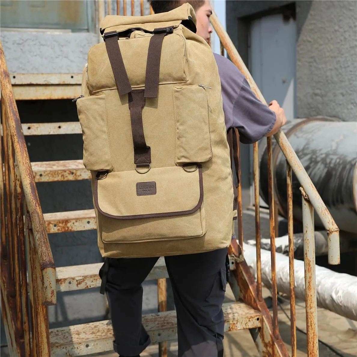 MaxxCloud Military Tactical Duffle Bag Army Rucksack Gym Bag Laptop Backpack Canvas Luggage Travel Bag