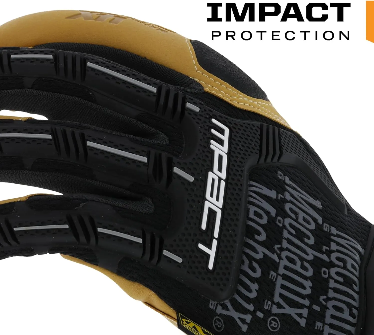 Mechanix Wear: Material4X M-Pact Synthetic Leather Work Gloves, Safety Gloves with Impact Protection and Vibration Absorption, Abrasion Resistance, Work Gloves for Men (Brown, Large)