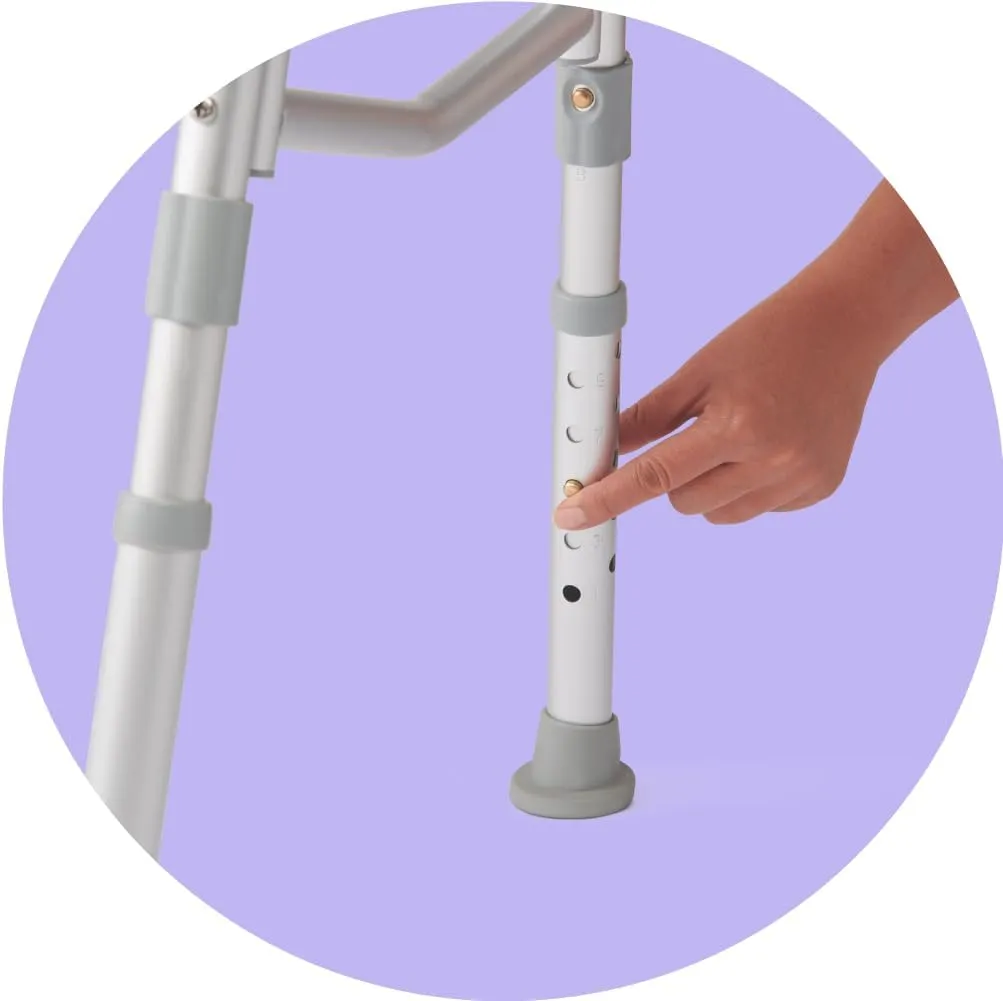 Medline Transfer Bench for Bathtubs and Showers, Adjustable Shower Bench and Bath Seat for Seniors and Adults, Slip-Resistant Feet, Heavy-Duty 400 lb. Weight Capacity, Tool-Free Assembly