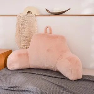 Meeting Story Reading Pillow Adult Backrest with Arms, Back Pillow Support for Sitting Up in Bed Chair Pillow Reading & Bed Rest Pillows (Pink)