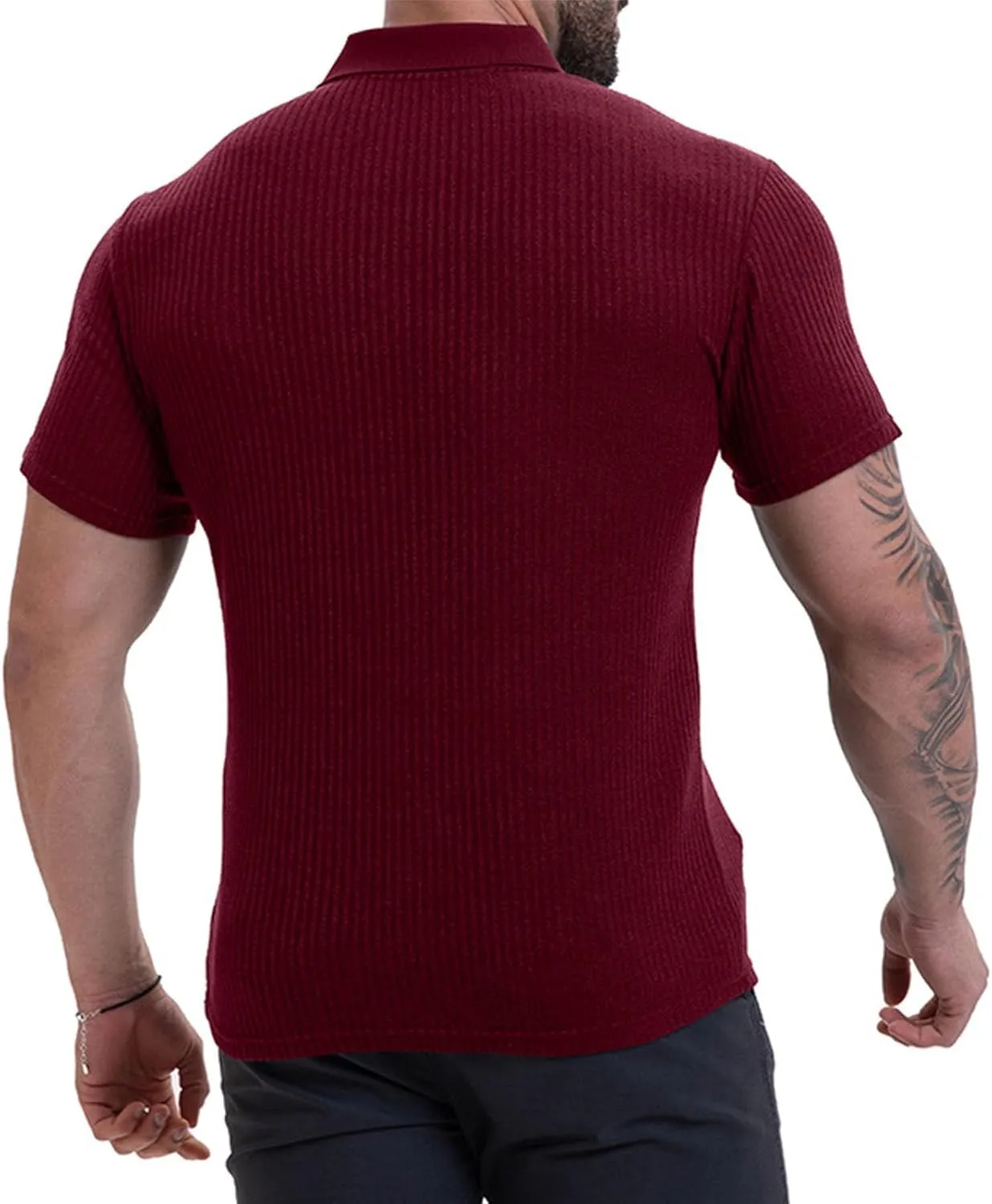 Men Short Sleeve Shirts Casual Lapel Button T-Shirts Trendy Loose Fit Athletic Beach Tops Fashion Summer Clothes