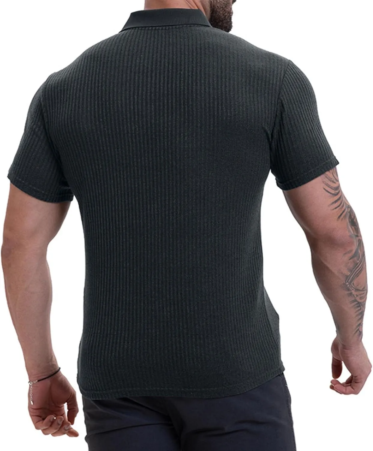 Men Short Sleeve Shirts Casual Lapel Button T-Shirts Trendy Loose Fit Athletic Beach Tops Fashion Summer Clothes