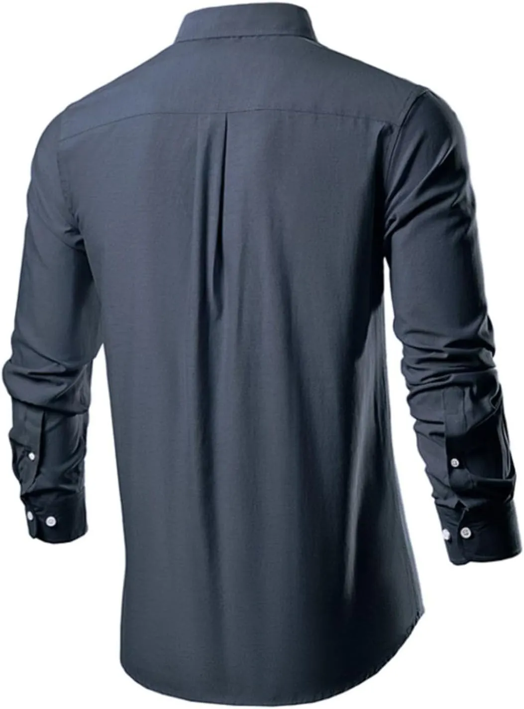 Men's Dress Shirts Causal Long Sleeve Solid Button Down Tshirts Office Work Collar Button Tee Tops Trendy Clothes
