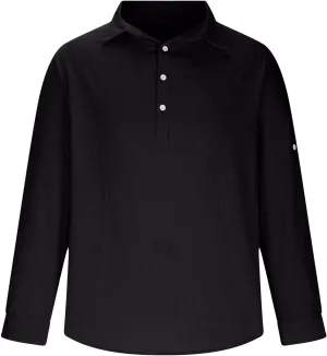 Men's Linen Polos Shirts Long Sleeve Hippie Casual Beach T-Shirt Casual Regular Fit Golf Shirt with Collar