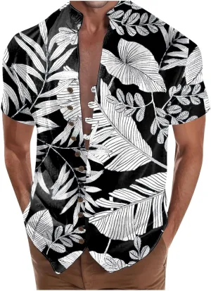 Men's Muscle Fit Dress Shirts Long Sleeve Buttons Down Solid Plain Roll Up Sleeve Summer Beach Shirts Casual Long