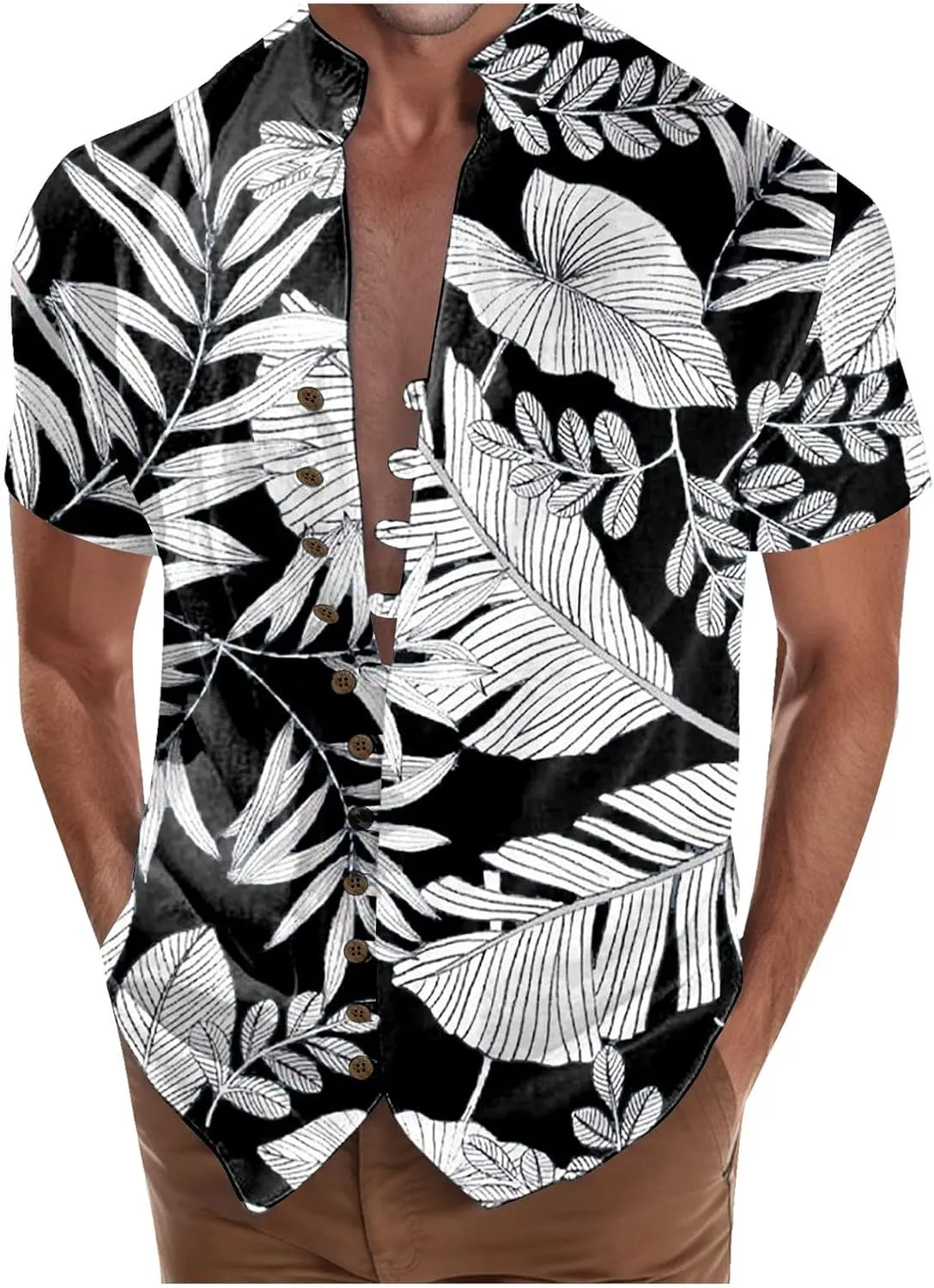 Men's Muscle Fit Dress Shirts Long Sleeve Buttons Down Solid Plain Roll Up Sleeve Summer Beach Shirts Casual Long