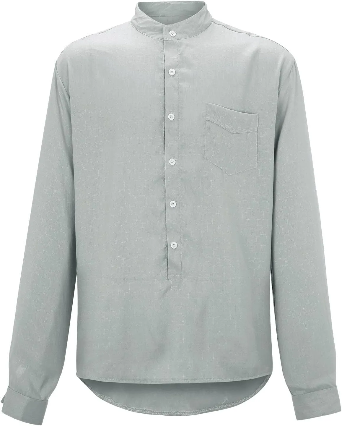 Men's Muscle Fit Dress Shirts Long Sleeve Buttons Down Solid Plain Roll Up Sleeve Summer Beach Shirts Casual Long