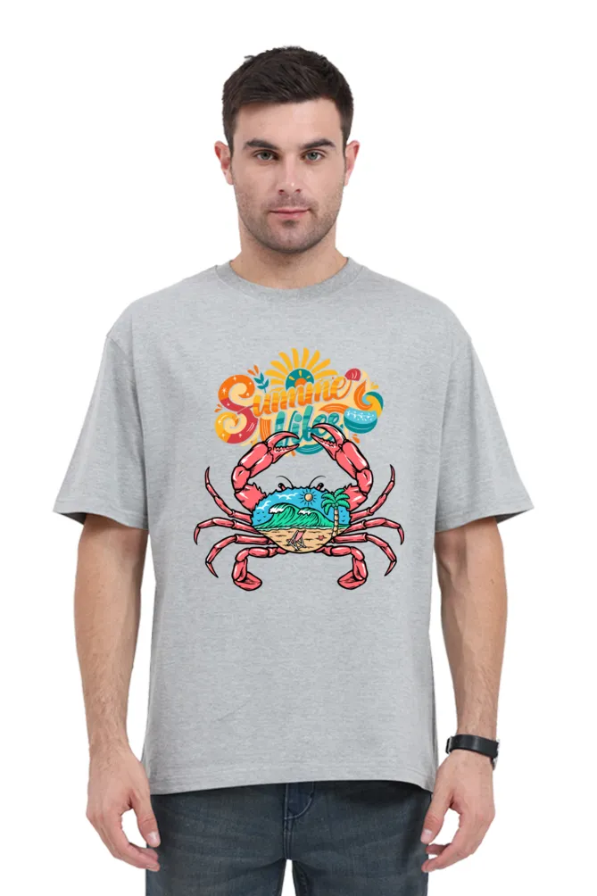Men's Oversized Classic T-Shirt – "Summer Vibes" Crab