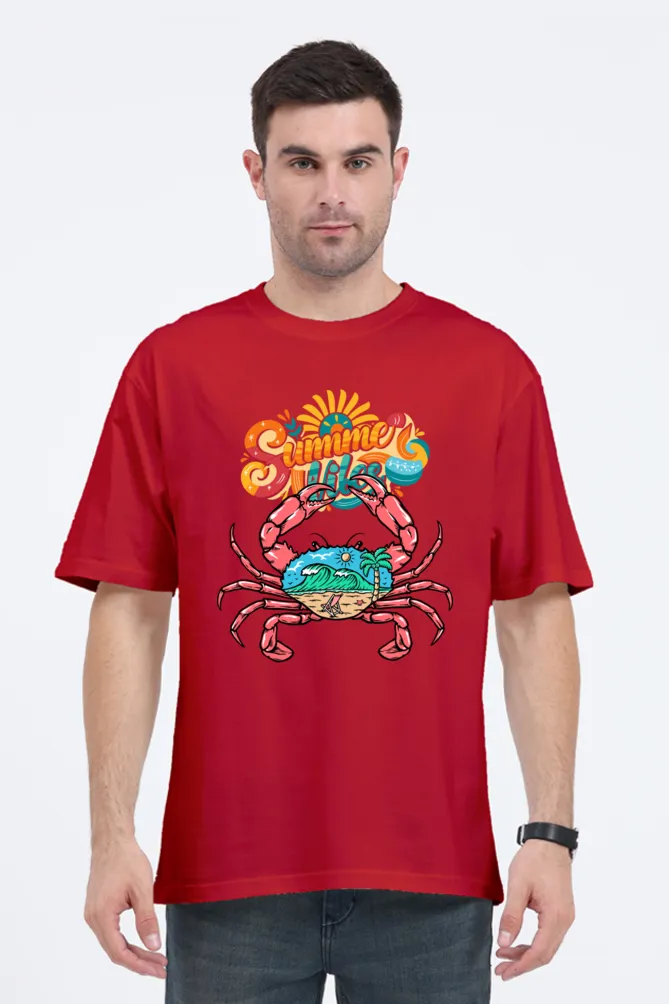 Men's Oversized Classic T-Shirt – "Summer Vibes" Crab