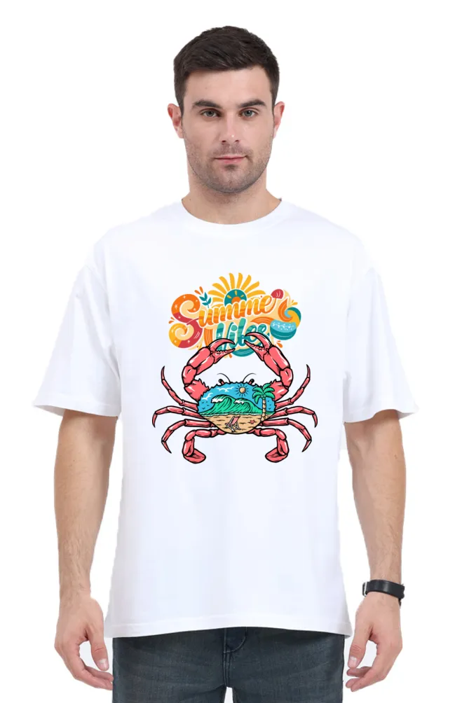 Men's Oversized Classic T-Shirt – "Summer Vibes" Crab