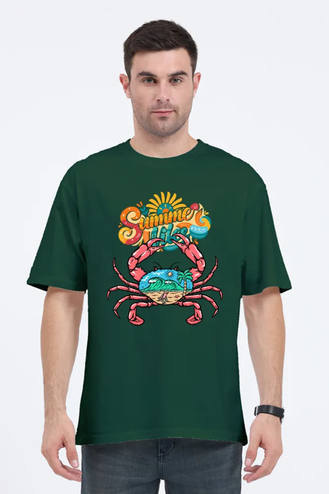 Men's Oversized Classic T-Shirt – "Summer Vibes" Crab