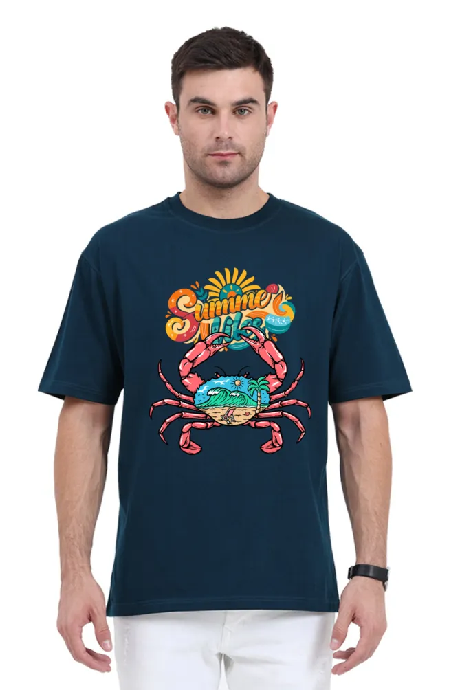 Men's Oversized Classic T-Shirt – "Summer Vibes" Crab