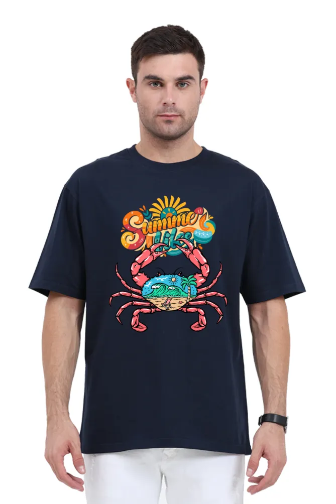 Men's Oversized Classic T-Shirt – "Summer Vibes" Crab
