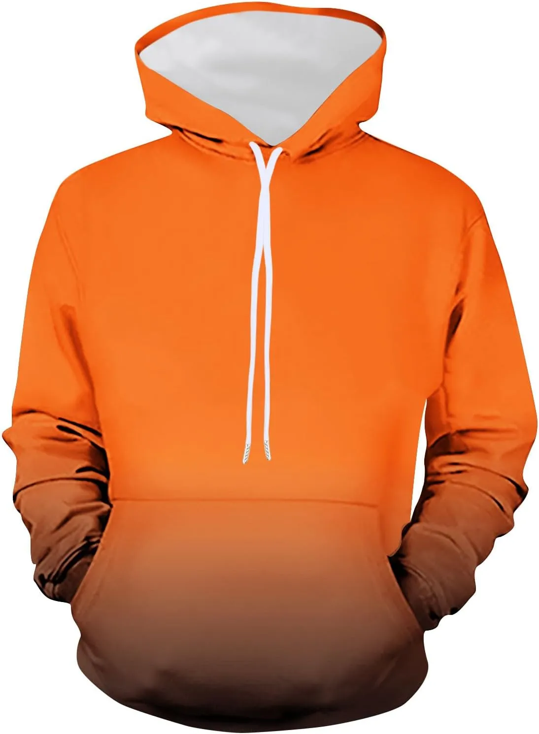 Men's Plus Size Graphic Hoodies Casual Fashion Gradient Color Long Sleeve Hooded Sweatshirt Loose Fit Muscle Pullover