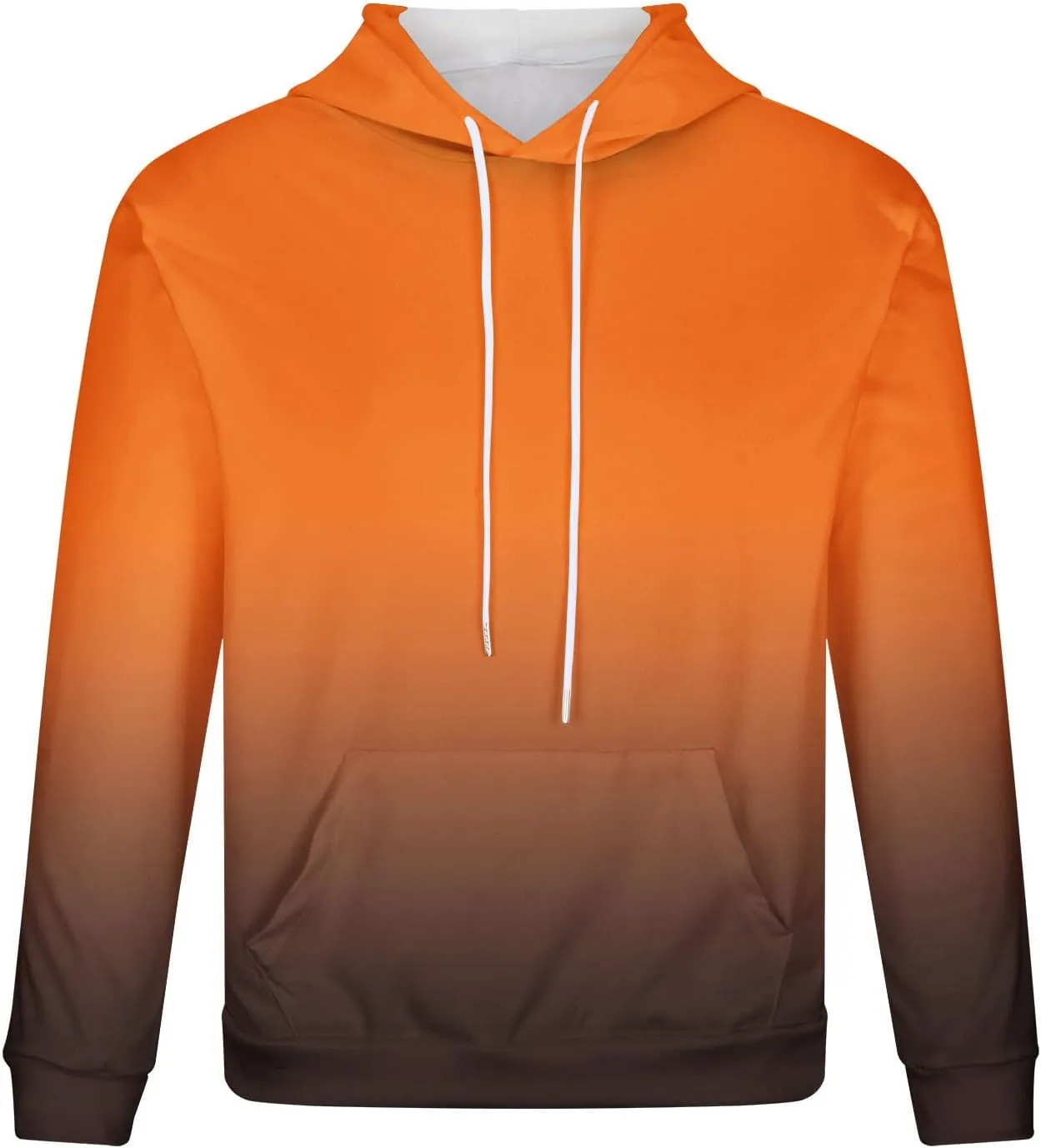Men's Plus Size Graphic Hoodies Casual Fashion Gradient Color Long Sleeve Hooded Sweatshirt Loose Fit Muscle Pullover
