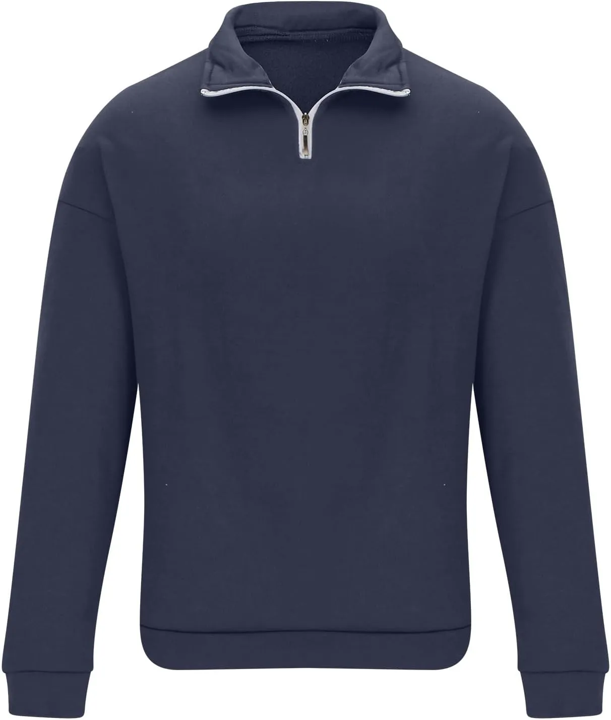 Mens Quarter Zip Pullover Sweatshirt Oversized 2024 Fall Long Sleeve T Shirt Collared Loose Casual Outdooer Pullover