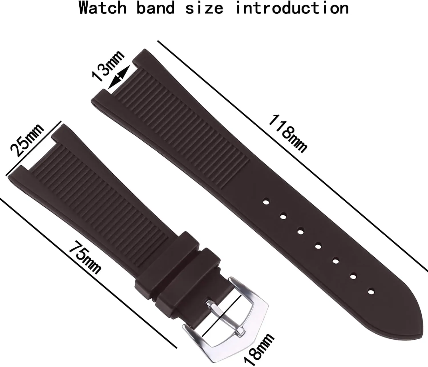 Men's rubber watch strap compatible with Patek Philippe Nautilus 5711 1A010 5712 5712G 5726 5980 25mm Outdoor sports waterproof silicone watch band Accessories Women's wristband bracelet