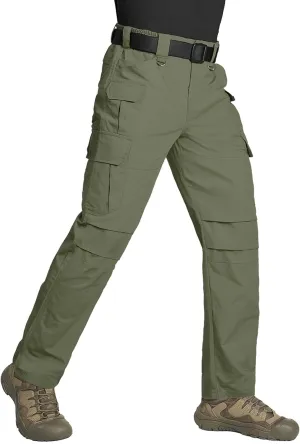 Men's Tactical Cargo Pants, Lightweight Water-Resistant, Ripstop Fabric for Hiking, Work, Outdoor Activities