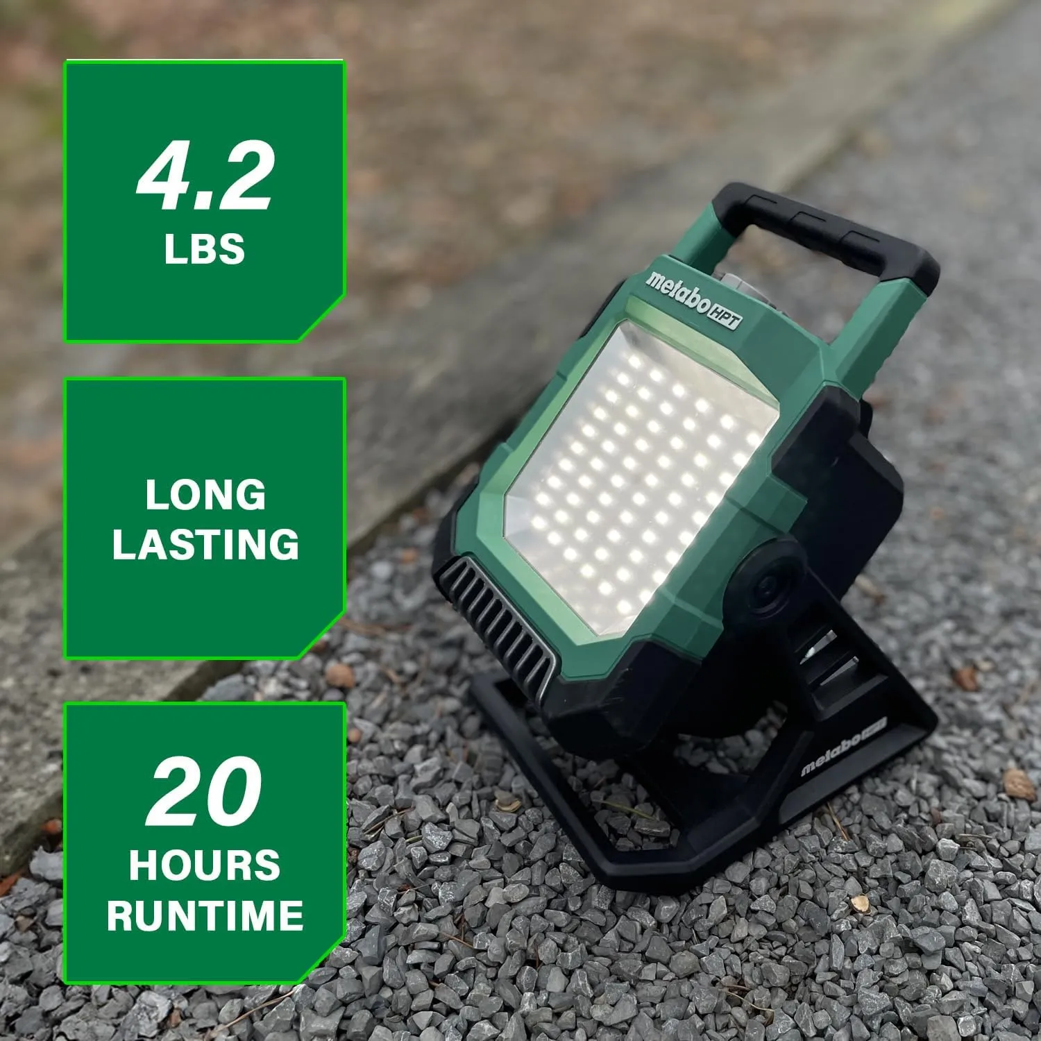 Metabo HPT 18V MultiVolt™ Cordless 4,000 Lumen LED Work Light, High Brightness Light, Water & Dust Resistant, 36V/18V MultiVolt Lithium Ion Battery, Long Lasting, Multiple Mounting Options, UB18DCQ4