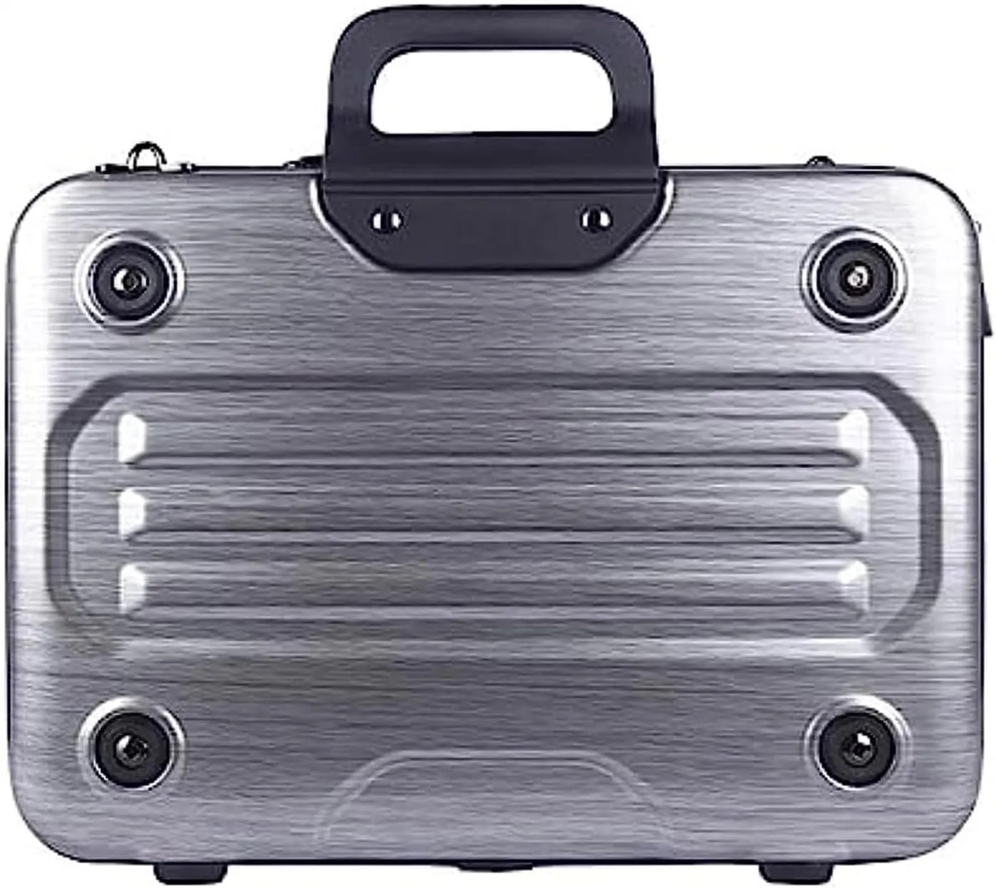 Metal Briefcase Tote Computer Case Bag Business Slim Shoulder Documentation Office Lawyer Briefcase (Color: Silver)