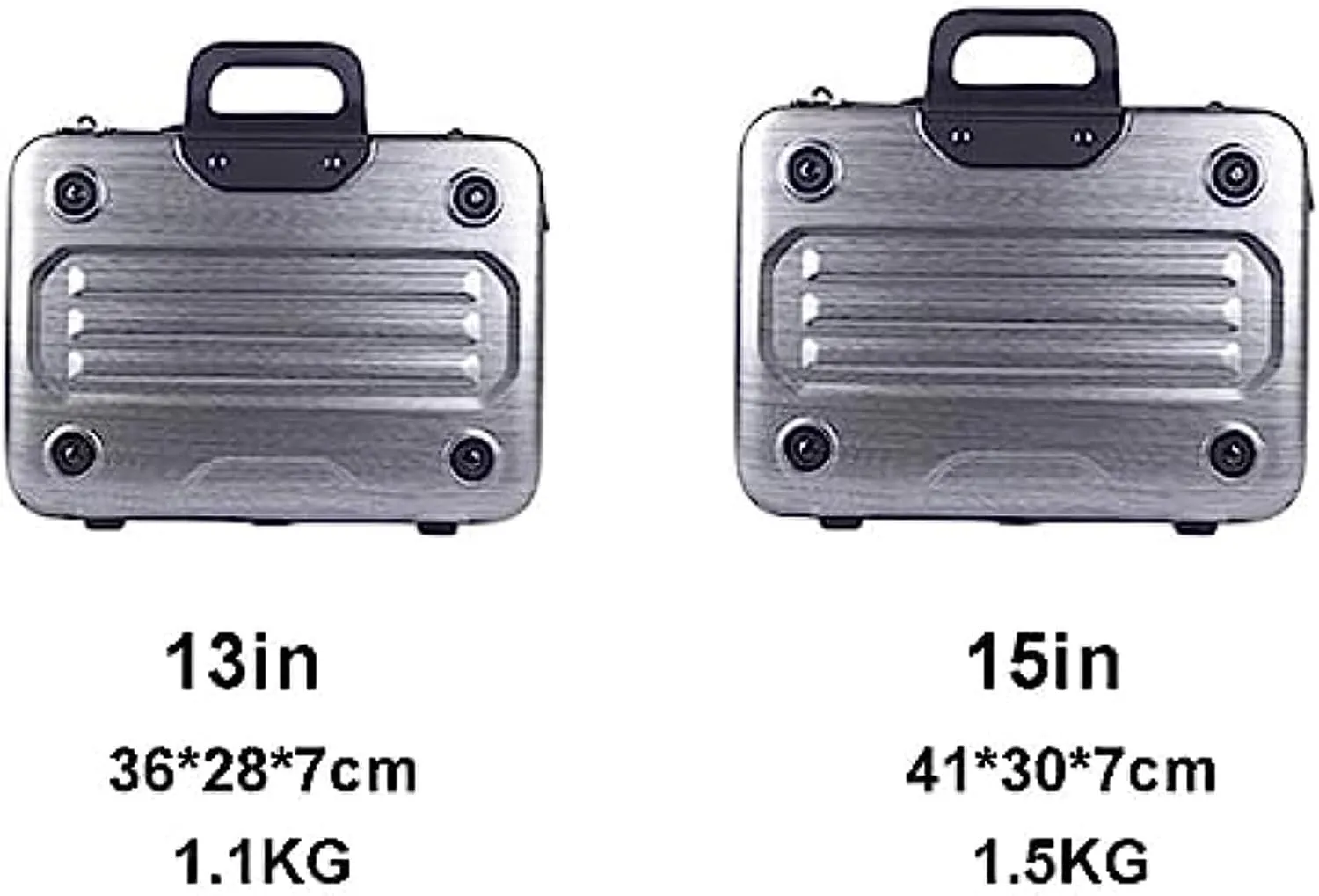 Metal Briefcase Tote Computer Case Bag Business Slim Shoulder Documentation Office Lawyer Briefcase (Color: Silver)