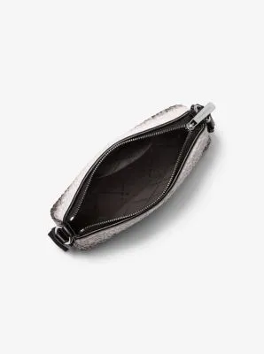 Michael Kors Small Ombre' Straw Crossbody With Tech Attached In Black (Pre-Order)
