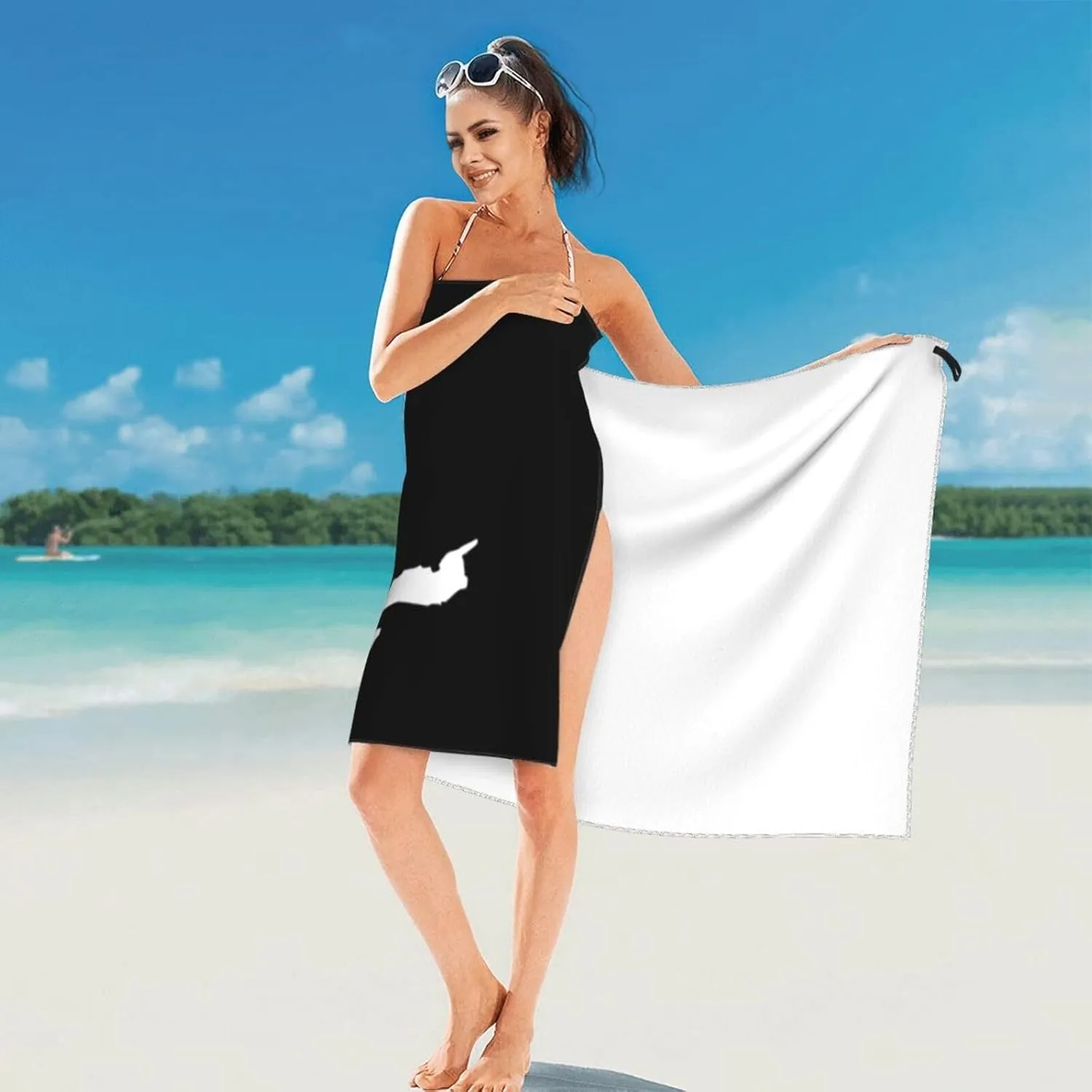 Michigan Great Lakes State Beach Towel with Travel Bag 31.5"x63" Quick Dry Sand Free Lightweight Large Oversized Towels Light Vacation Essentials