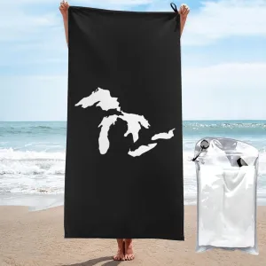 Michigan The Great Lakes State Beach Towel with Travel Bag 27.5"x55" Quick Dry Sand Free Lightweight Large Oversized Towels Light Vacation Essentials
