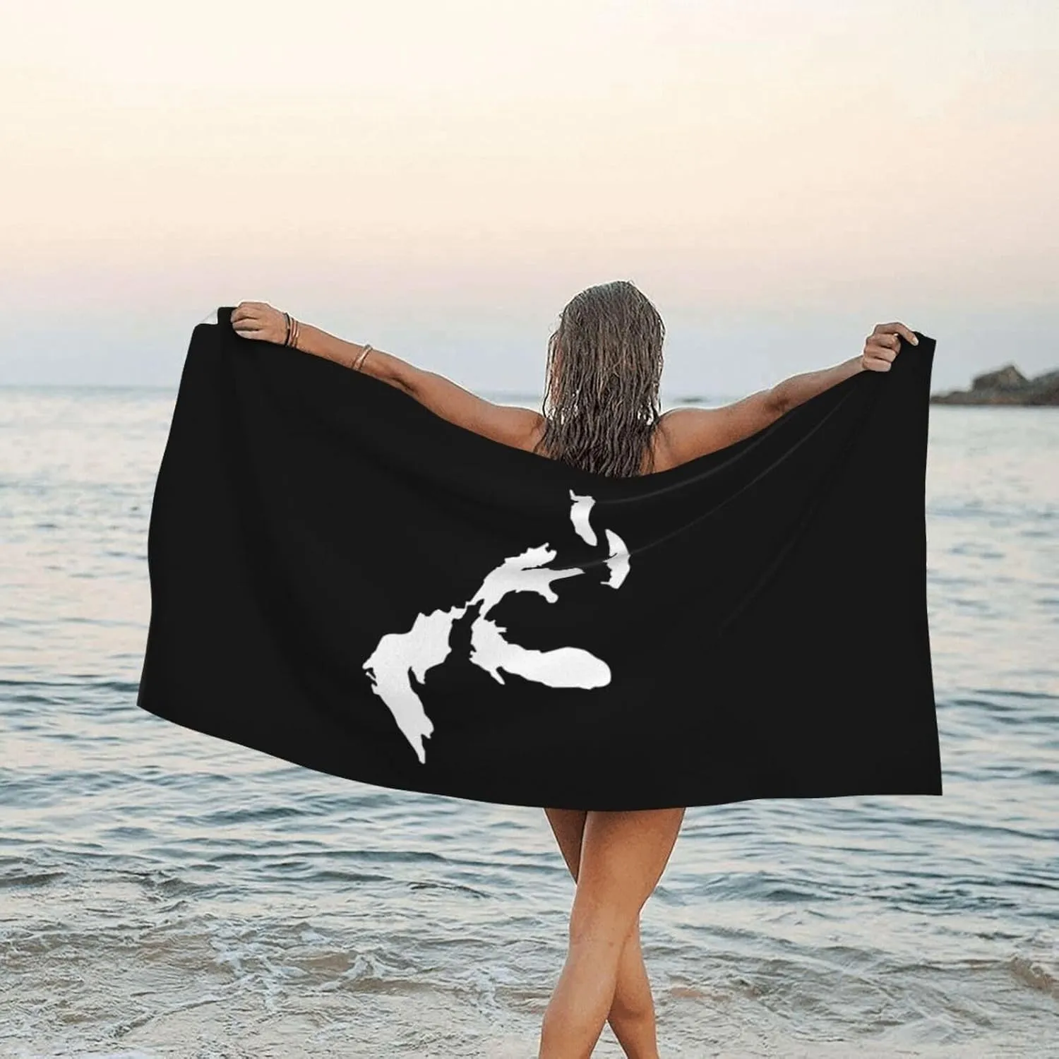 Michigan The Great Lakes State Beach Towel with Travel Bag 27.5"x55" Quick Dry Sand Free Lightweight Large Oversized Towels Light Vacation Essentials