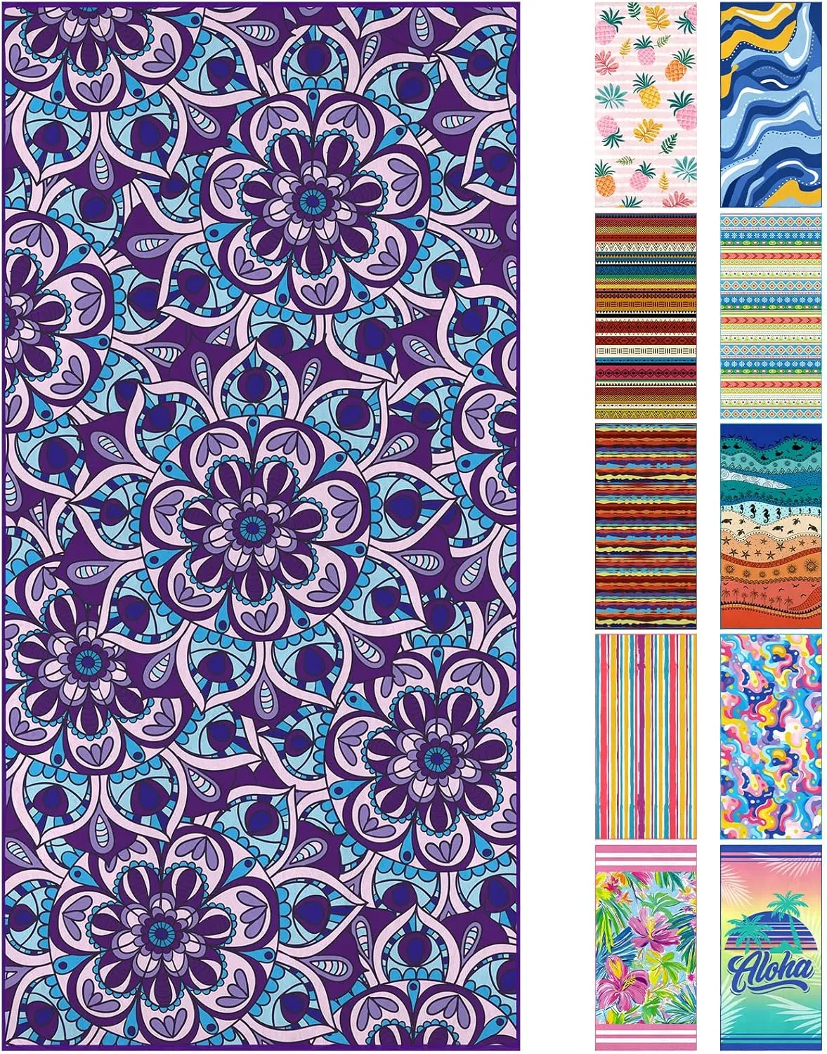 Microfiber Beach Towel Sand Free Towels are Quick Dry Light Weight Super Absorbent Best for Pool Oversized Extra Large 71x35