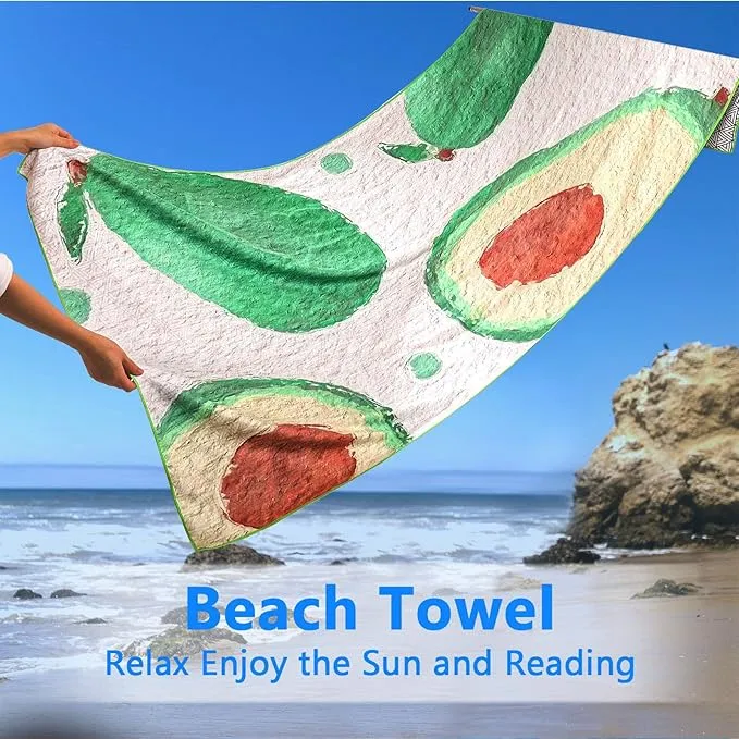 Microfiber Beach Towels 2 Packs, Oversized Quick-Dry Towels for Adults, Lightweight Thin Towels (72" x 36") for Swimming, Beach, Camping