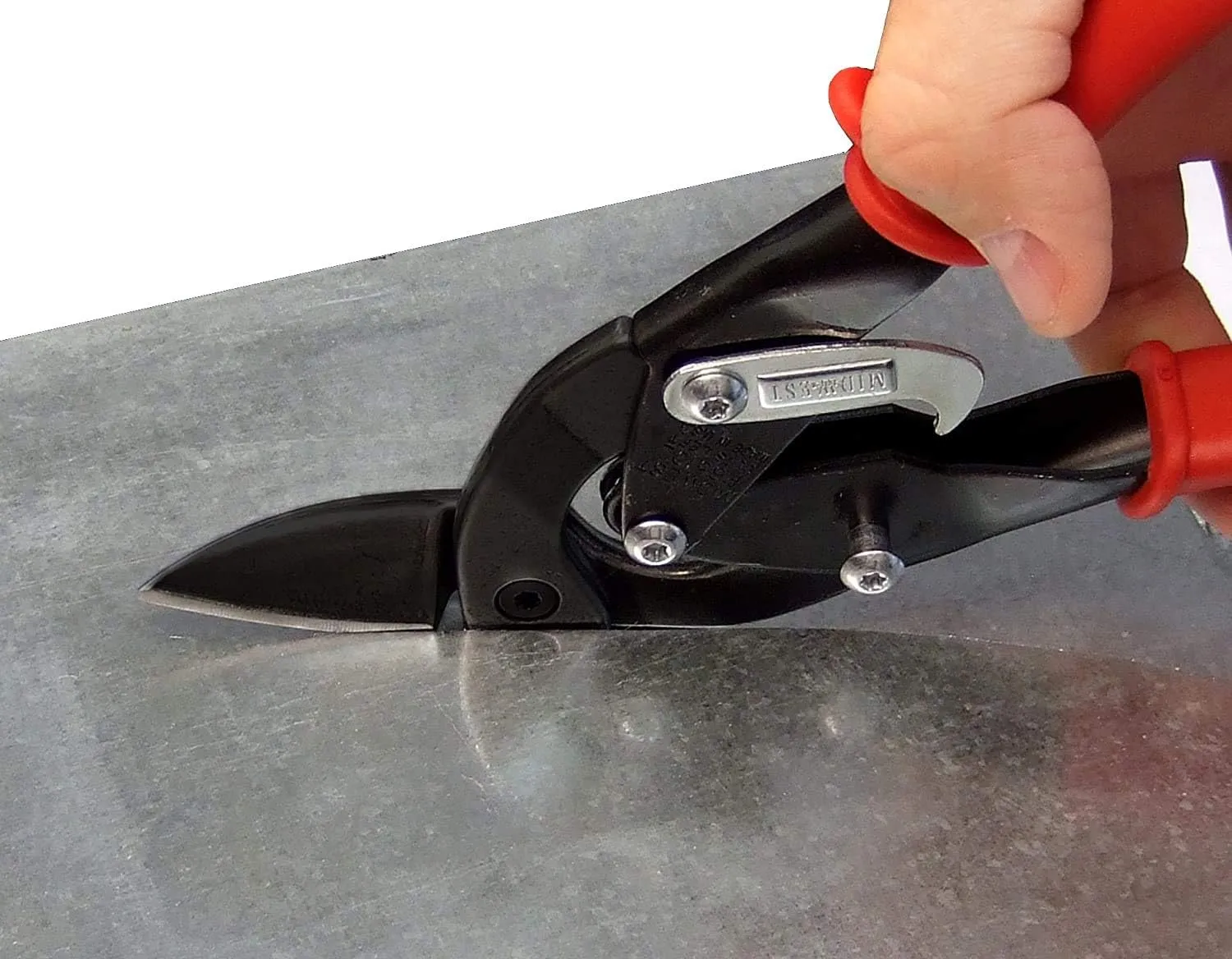 MIDWEST Blackout Series Aviation Snip - Left Cut Offset Tinner Shears, Made in the USA - MWT-6510LO