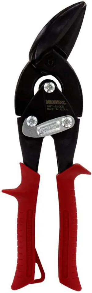 MIDWEST Blackout Series Aviation Snip - Left Cut Offset Tinner Shears, Made in the USA - MWT-6510LO