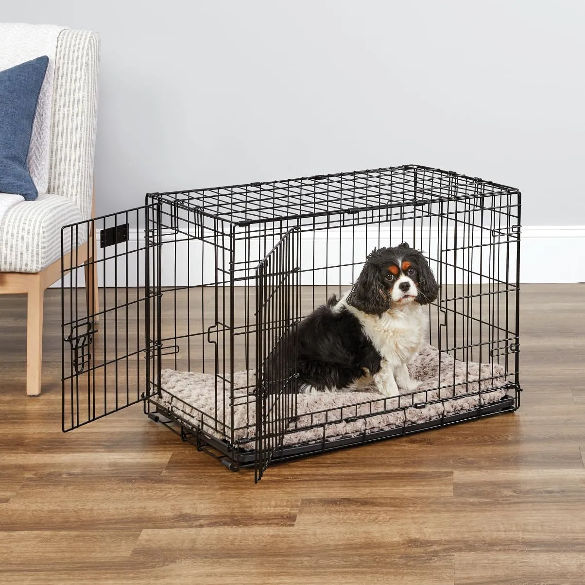 MidWest Homes for Pets Newly Enhanced Single & Double Door iCrate Dog Crate, Includes Leak-Proof Pan, Floor Protecting Feet, Divider Panel & New Patented Features