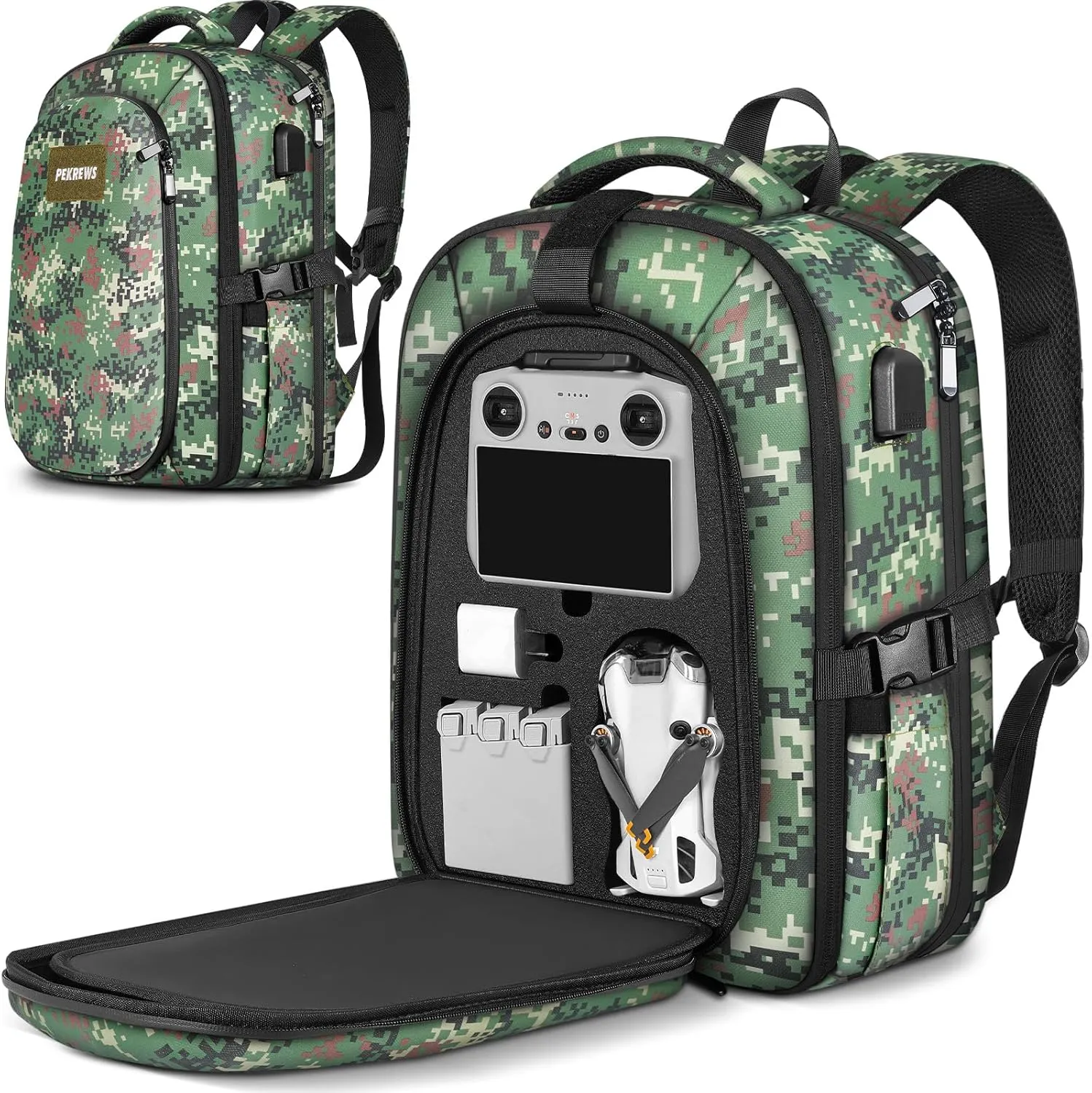 Mini 4 Pro Case, Waterproof Hard Carrying Case, Large Drone Bag Fits 15.6 Inch Laptop, Travel Backpack Compatible with DJI Mini 4 Pro, RC 2/ RC-N2 Controller, Fly More Combo and Accessories
