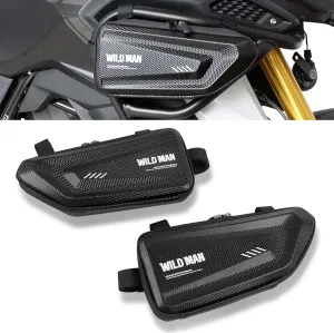 Mini Motorcycle Tool Bag - Waterproof Bike Frame Bag with EVA Hard Shell Side Crash Bar Protection for Scooter & Dirt Bike