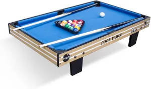 Mini Pool Table Top Games: 36-Inch Tabletop Billiards Table Set with 16 Pool Balls, 2 Cues, 1 Triangle Rack, 2 Chalks & 1 Table Brush, Portable Pool Games for Kids, Children,Dog,Cat,Pet, Family Game
