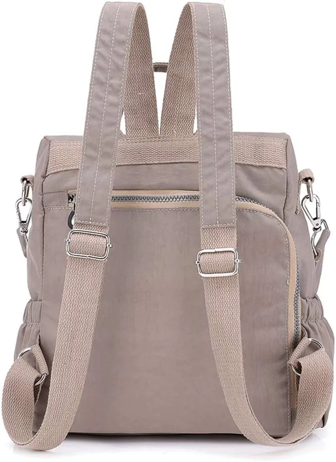 MINTEGRA Women Shoulder Backpack Multi-Pocket Nylon Purse Large Capacity Waterproof Casual Daypack