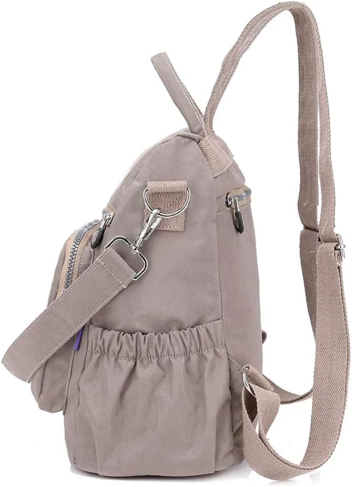 MINTEGRA Women Shoulder Backpack Multi-Pocket Nylon Purse Large Capacity Waterproof Casual Daypack